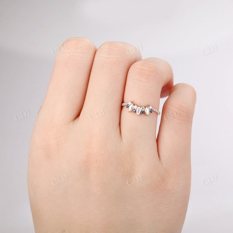 0.47CTW Blue Sapphire Stackable Matching Wedding Band Wedding Band customdiamjewel