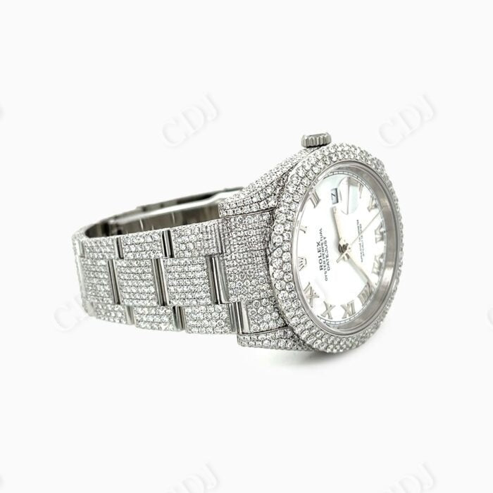 Rolex Oyster DateJust Two Row Diamond Watch customdiamjewel