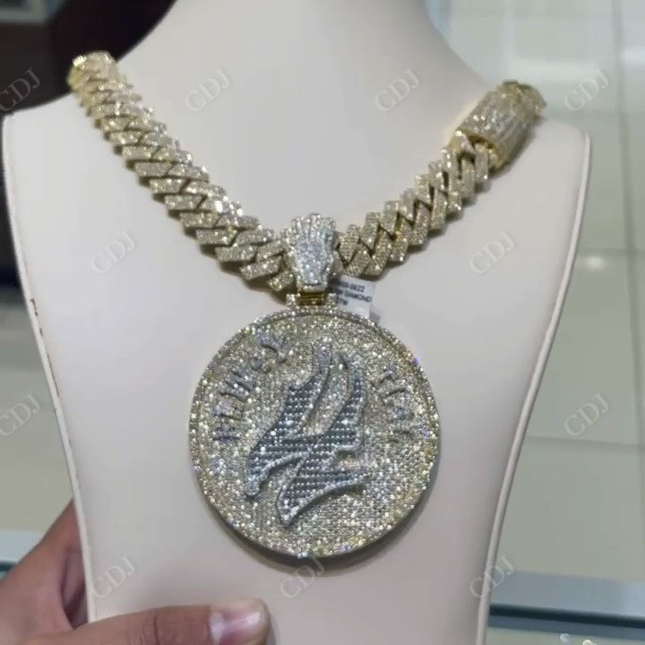 Luxurious Hip Hop 10K Yellow Gold Round Shape Pendant hip hop jewelry CustomDiamJewel