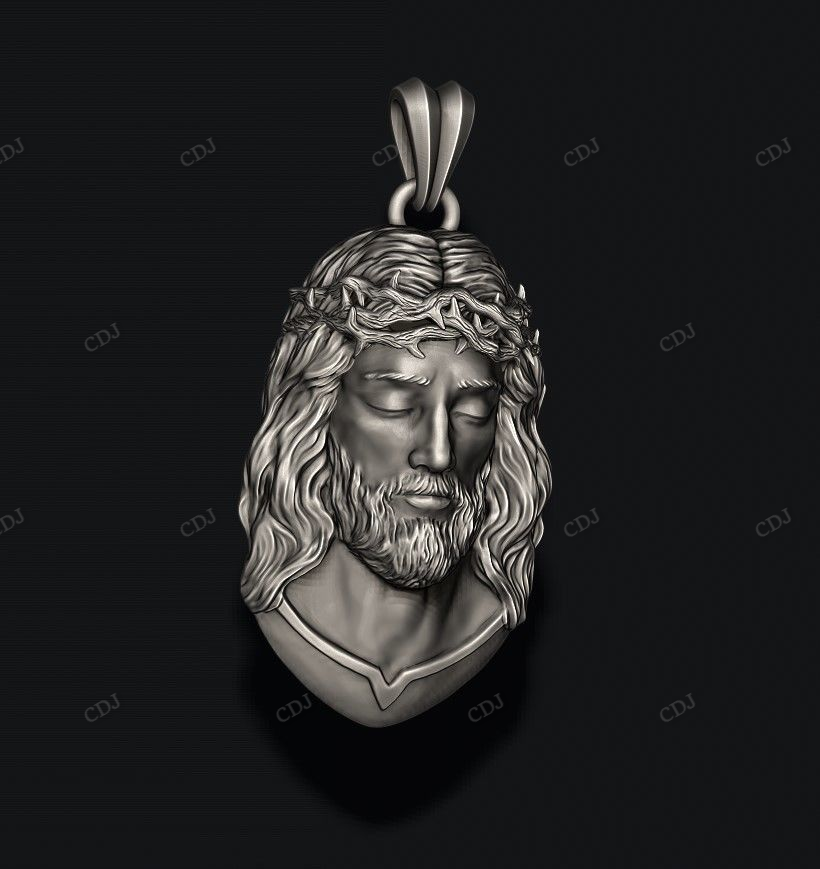 Custom Sterling Silver Jesus Face Pendant hip hop jewelry CustomDiamJewel