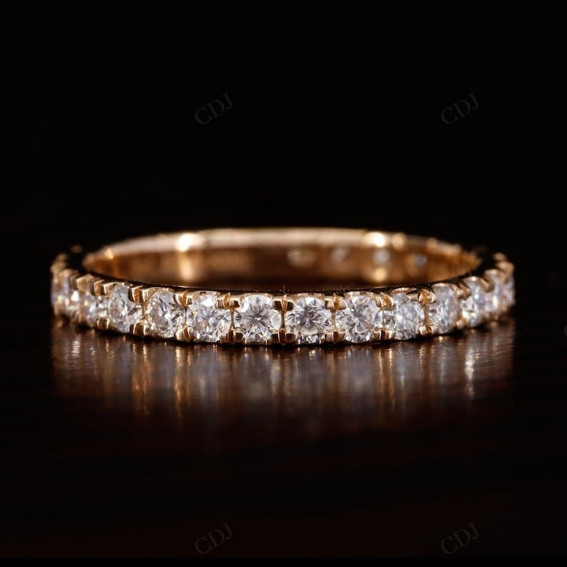 0.60CTW Round Cut Lab Grown Diamond Full Eternity Wedding Band customdiamjewel