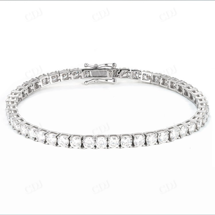 4MM White Gold Diamond Tennis Bracelet hip hop jewelry customdiamjewel