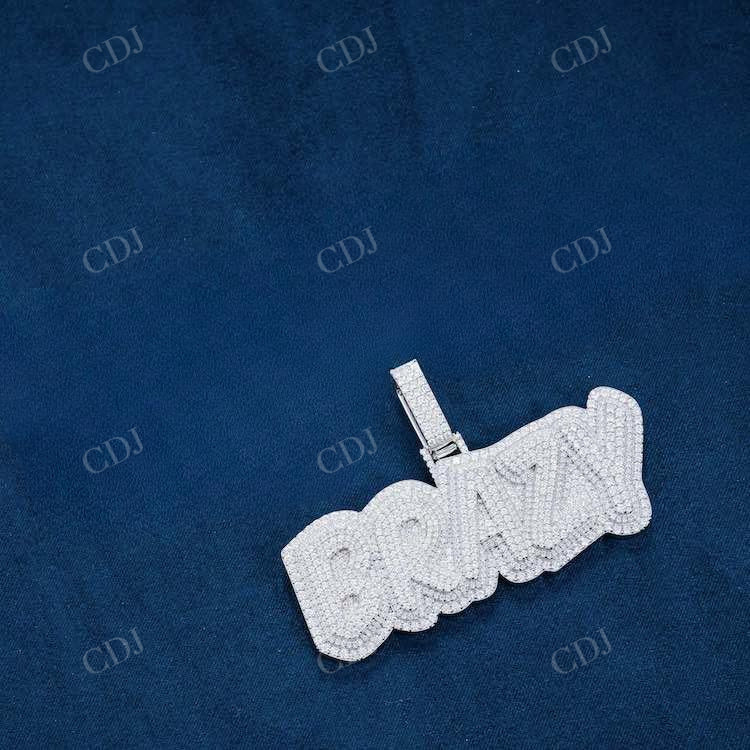 BRAZY Name Custom Round Diamond Iced Out Pendant customdiamjewel