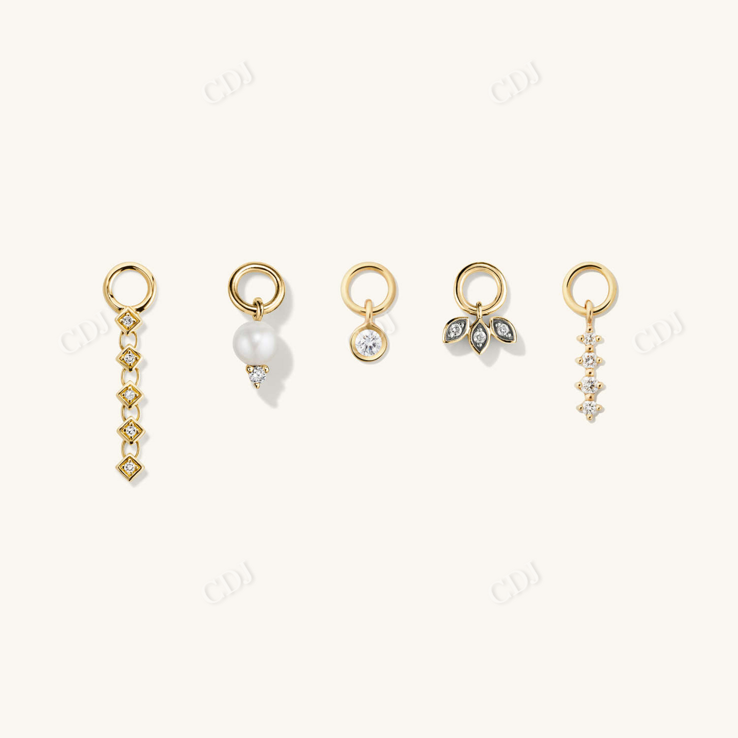 Single Diamond Link Hoop Charm Earring customdiamjewel