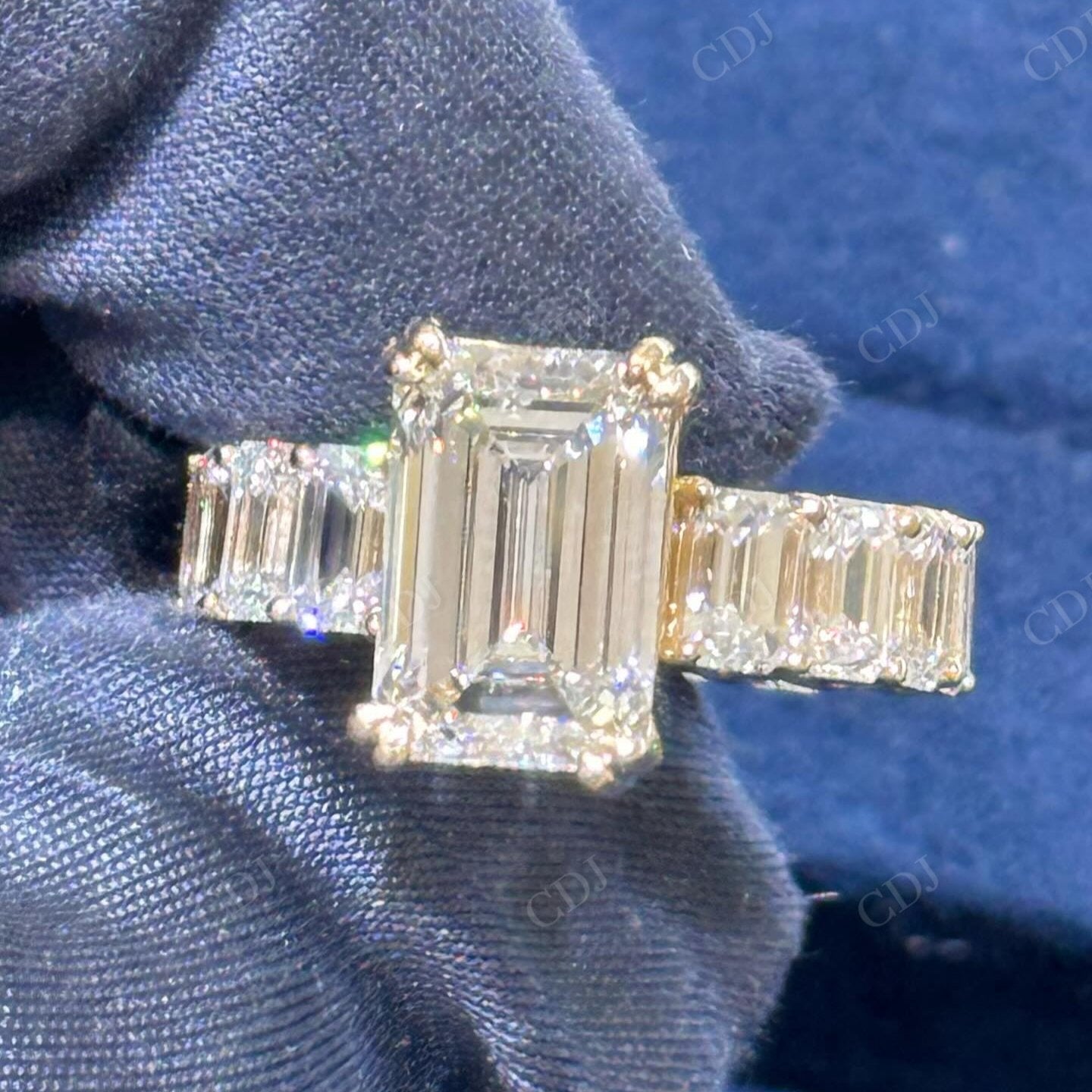 Hip Hop Emerald Cut Moissanite Ring hip hop jewelry CustomDiamJewel