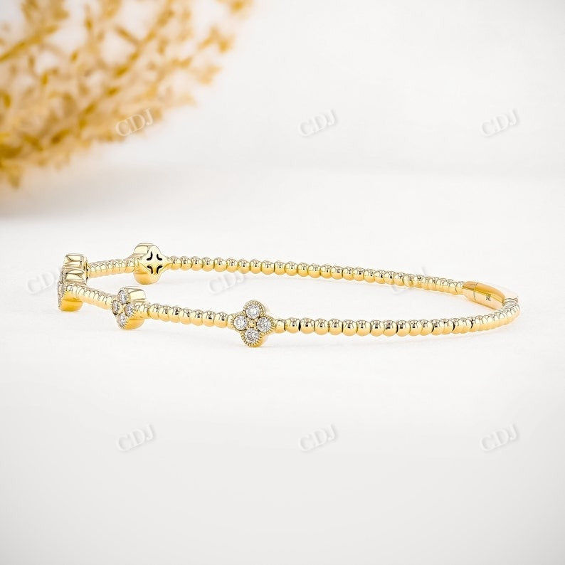 Beaded Natural Diamond Bangle Bracelet beaded bangle bracelet customdiamjewel   