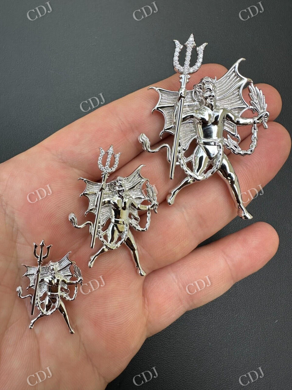 Devil Satan Round Diamond Iced Pendant customdiamjewel