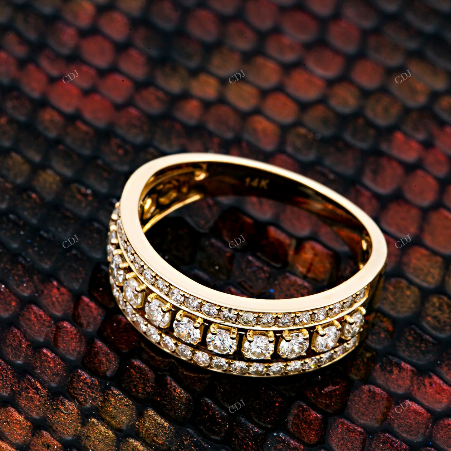 Yellow Gold Moissanite Luxury Wedding Band hip hop jewelry customdiamjewel
