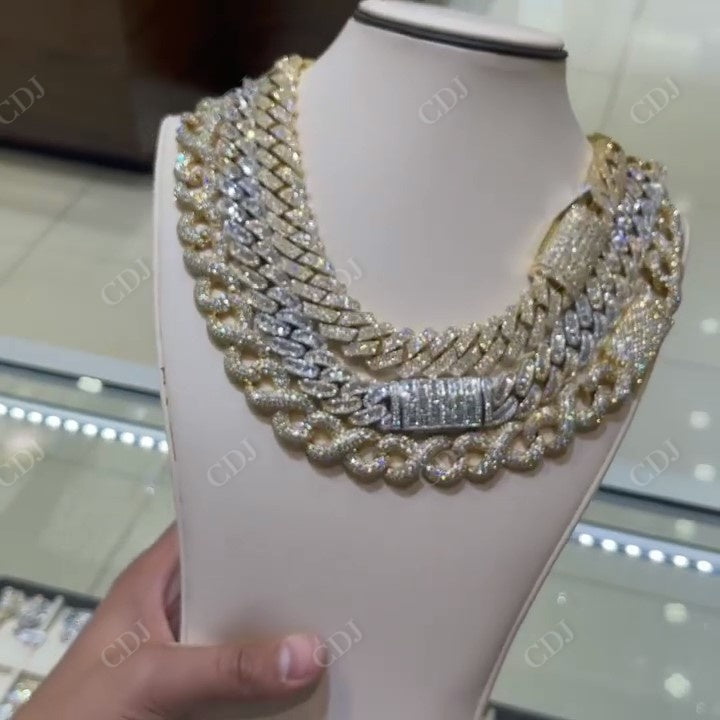 Fully Iced Out Customized Cuban Link Chain hip hop jewelry CustomDiamJewel