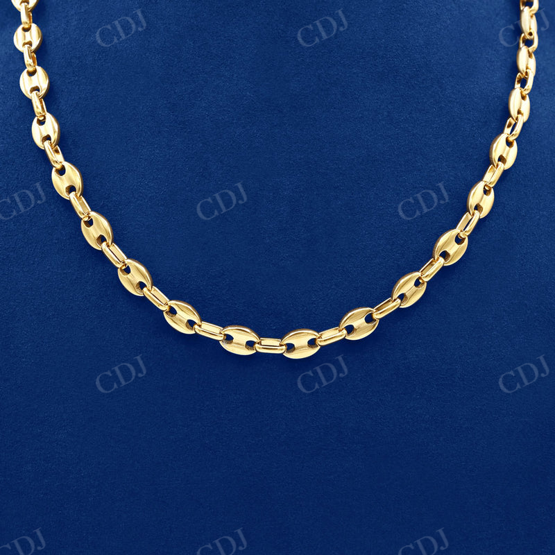 Gold Chain Choker Hollow Mariner Cuban Link Puffed customdiamjewel