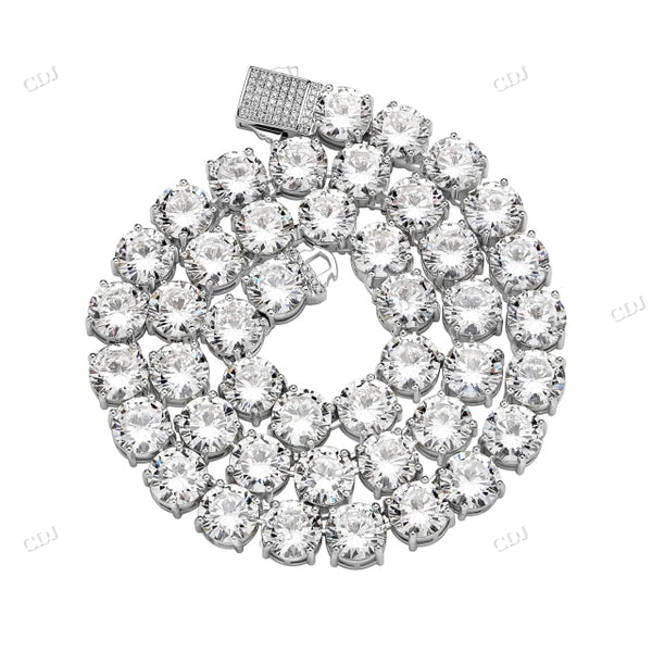 10MM Round Moissanite Unisex Tennis Chain hip hop jewelry CustomDiamJewel