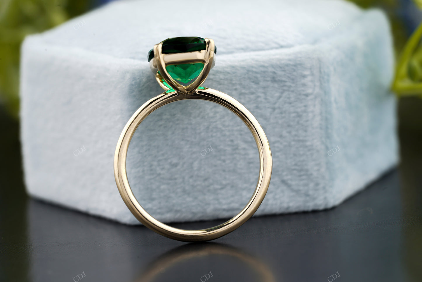 Green Emerald Cushion Cut Ring customdiamjewel