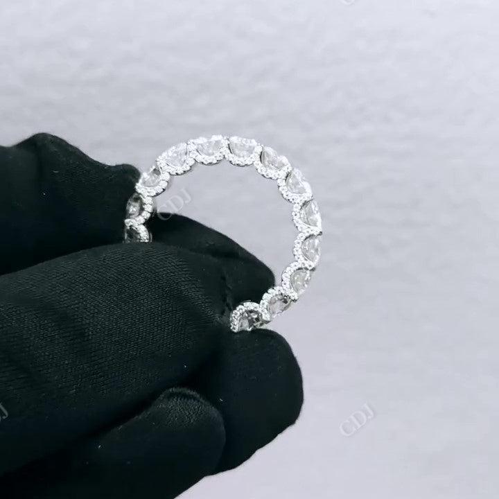 Round Moissanite Full Eternity 10K Gold Wedding Band Wedding Band CustomDiamJewel