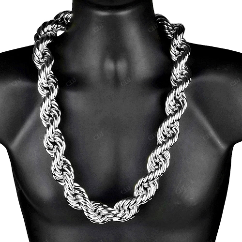 Hip Hop Sterling Silver Twisted Rope Cuban Link Chain hip hop jewelry customdiamjewel