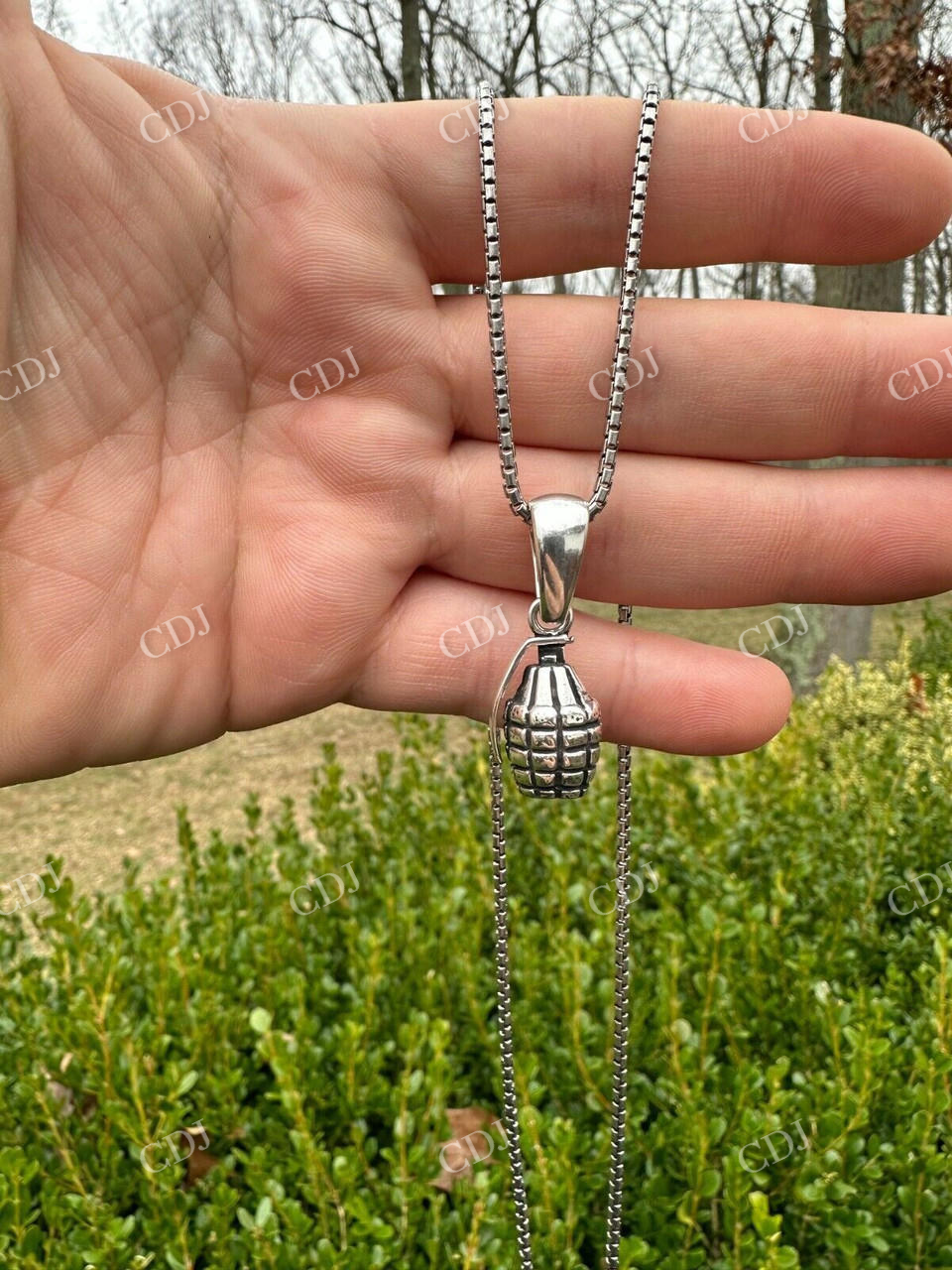 Grenade Bomb Solid 925 Silver Hip Hop Pendant customdiamjewel