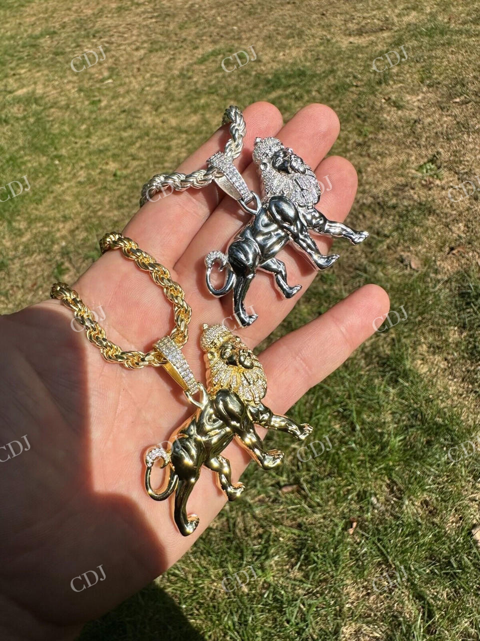 925 Solid Silver Iced Lion Hip Hop Pendant customdiamjewel
