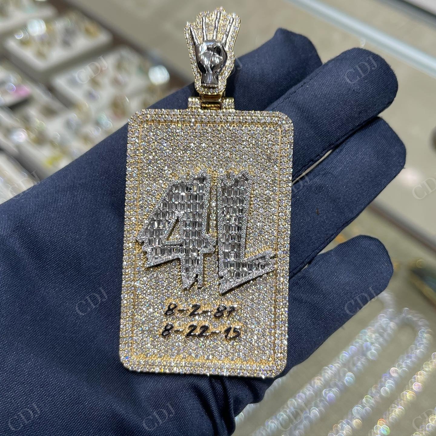 VVS Moissanite Custom Card Pendant hip hop jewelry CustomDiamJewel