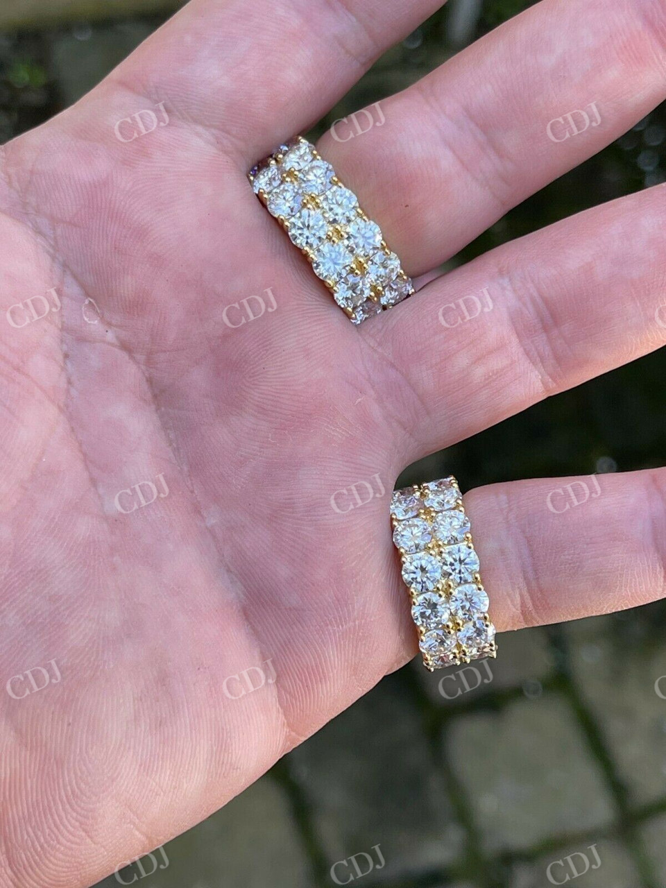 14k Gold Hip Hop Iced Tennis Ring customdiamjewel