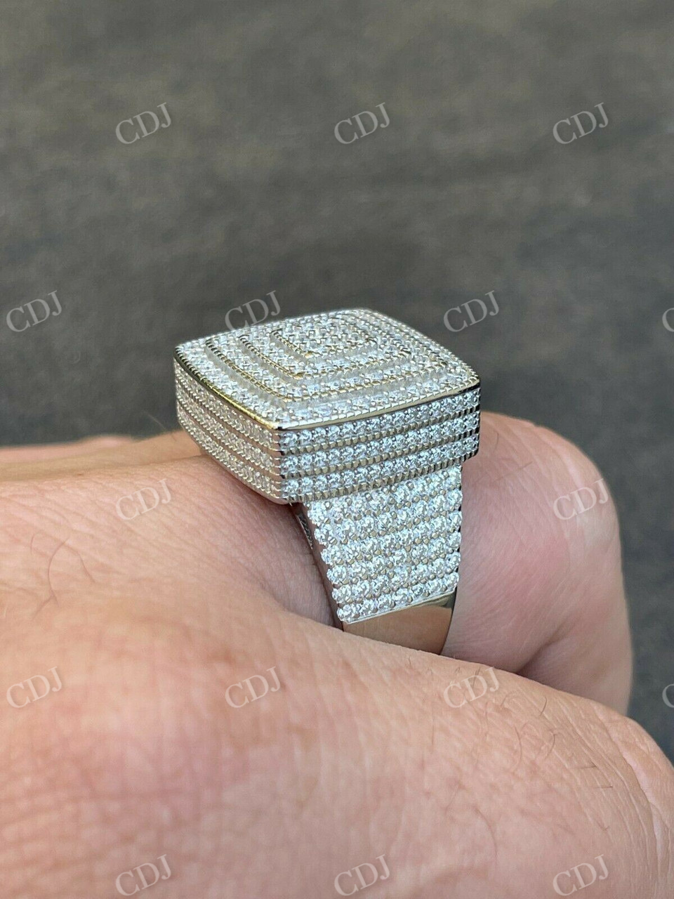 Round Cut Diamond Iced Hip Hop Ring customdiamjewel