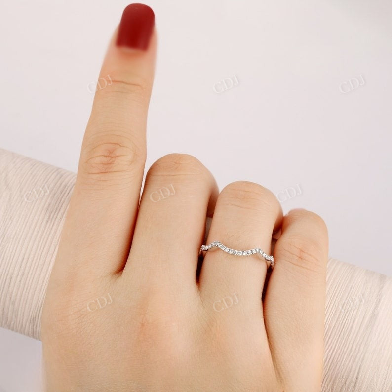 0.16CTW Curved Lab Grown Diamond Wedding Band customdiamjewel