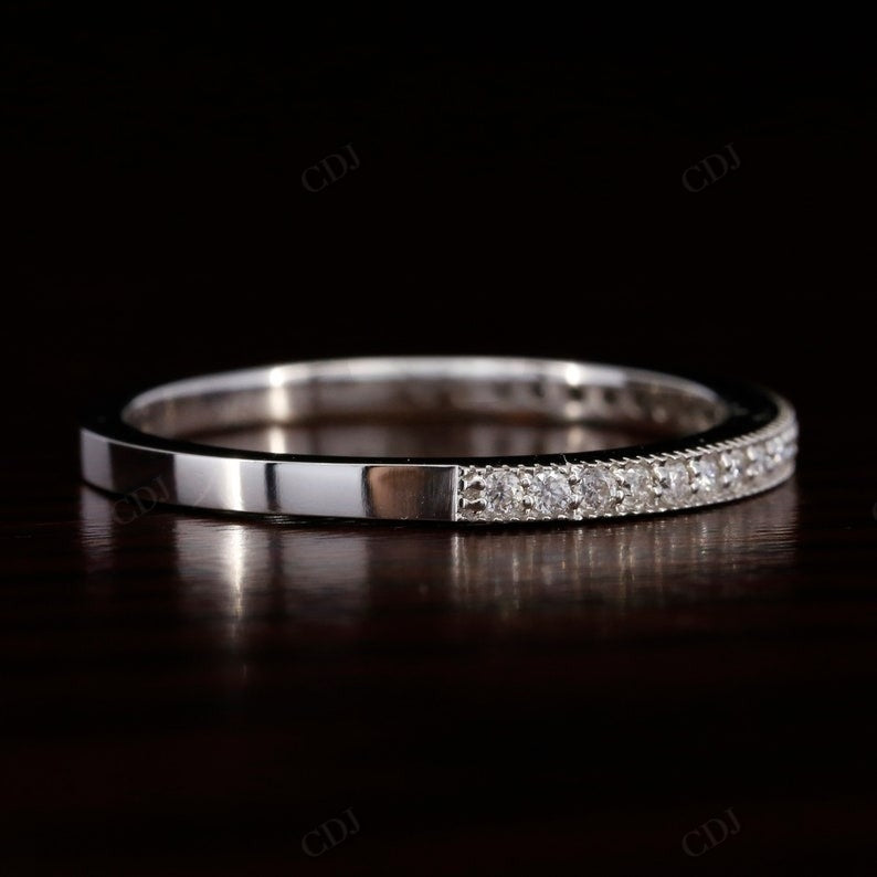 0.30CTW Round Cut Lab Grown Diamond Half Eternity Stacking Band customdiamjewel