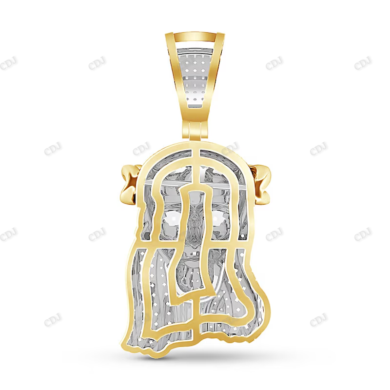 Hip Hop Gold Plated Moissanite Jesus Pendant hip hop jewelry CustomDiamJewel