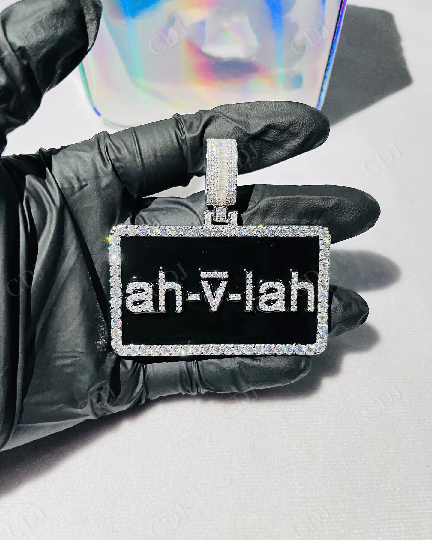 Hip Hop Baguette Diamond Letter Pendant hip hop jewelry CustomDiamJewel