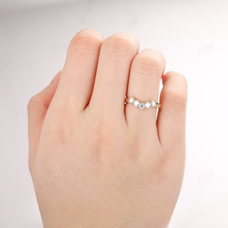 0.5CTW Round Cut 5 Stone Natural Diamond Wedding Band Wedding Band customdiamjewel