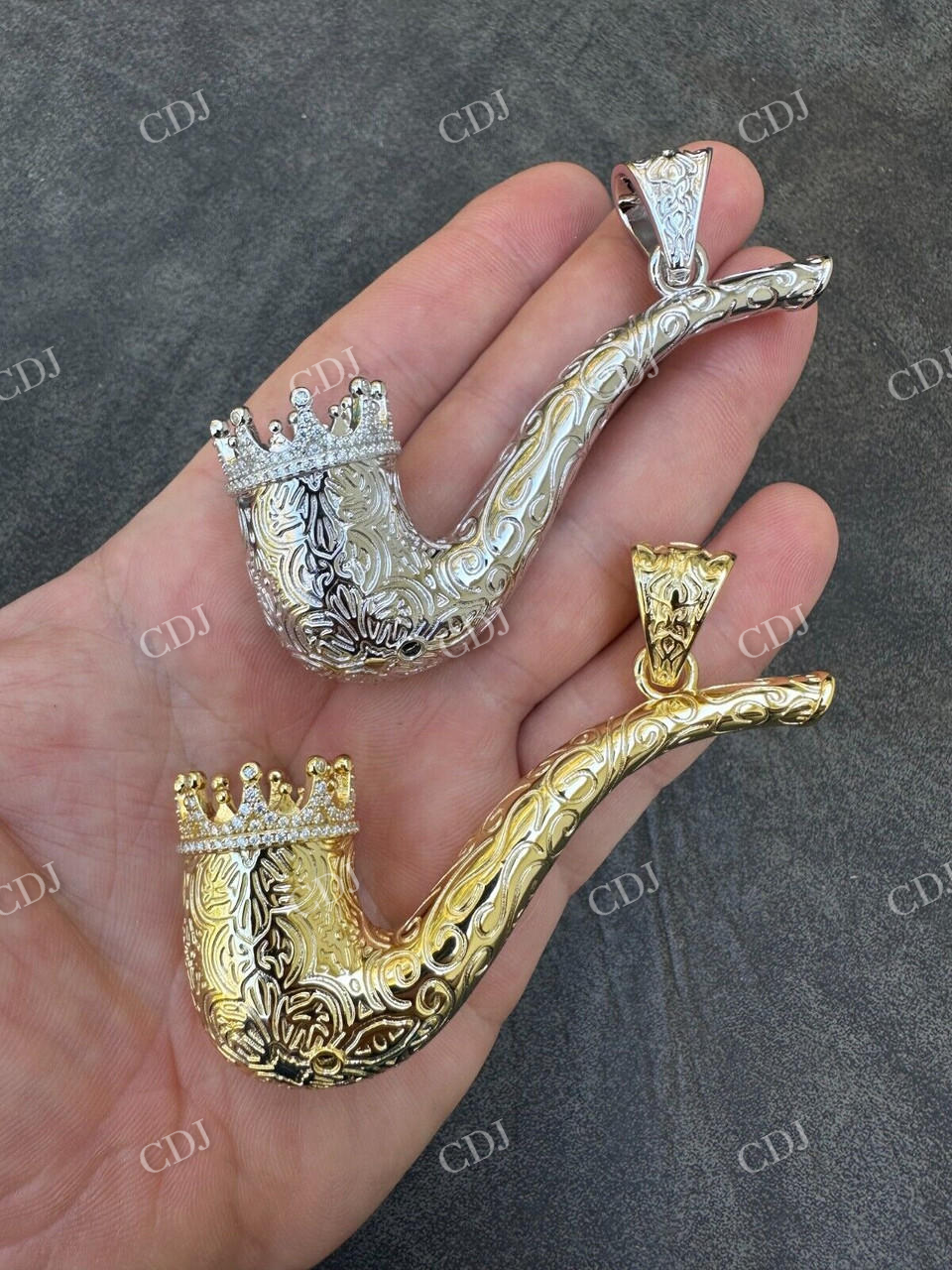 Fully Functional Tobacco Pipe Diamond Pendant customdiamjewel