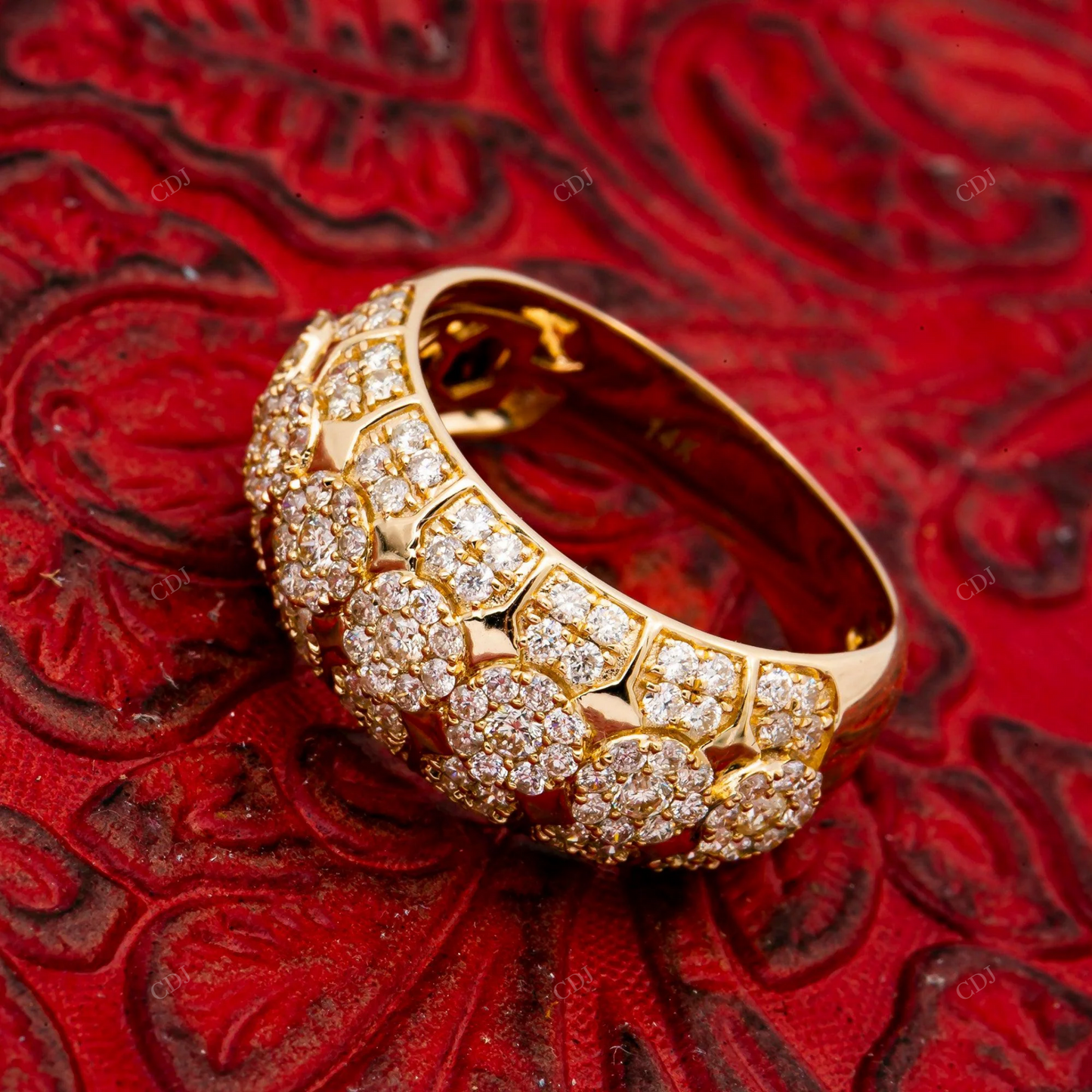 VVS Moissanite Flower Design Luxury Band hip hop jewelry customdiamjewel