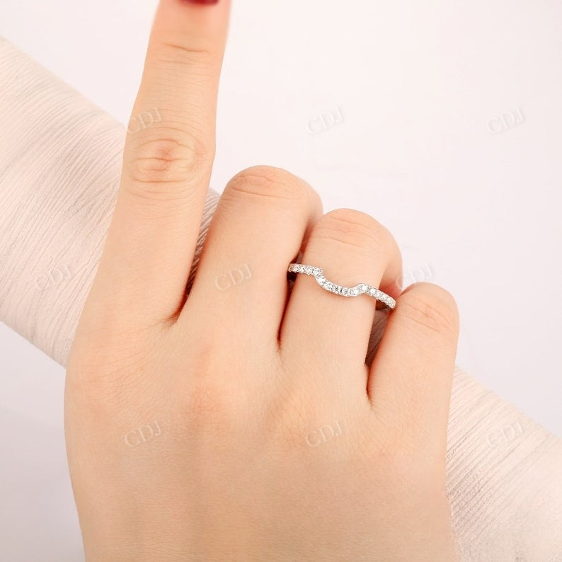 Curved Natural Diamond Half Eternity Pave Set Wedding Band Wedding Band customdiamjewel
