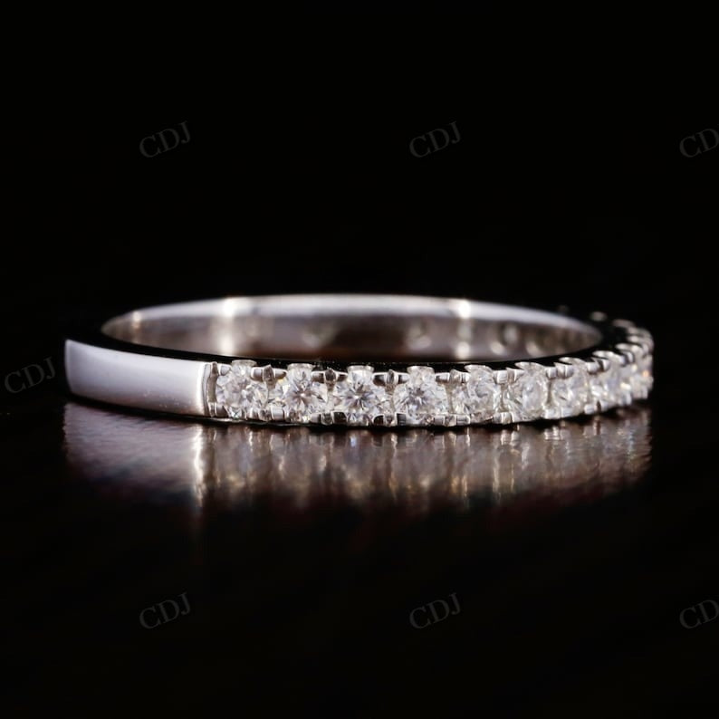 Half Eternity 2mm Round Diamond Wedding Band Women customdiamjewel