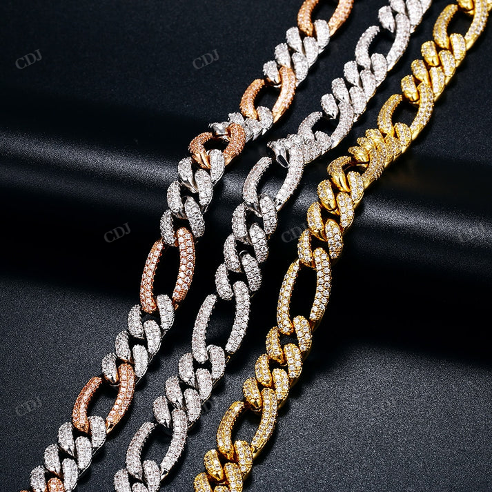 New 10MM Diamond Figaro Hip Hop Chain hip hop jewelry CustomDiamJewel