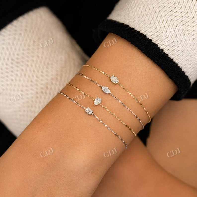 0.15CT Adjustable Drawstring Chain Fancy Shape Natural Diamond Bracelet adjustable becelet customdiamjewel