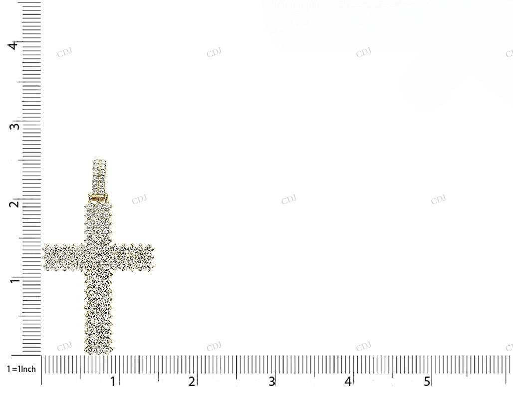 2.5 Inch Bust Down Cross 14K Gold Pendant hip hop jewelry CustomDiamJewel