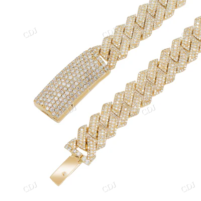 14K Yellow Gold Cuban Link Chain Necklace hip hop jewelry CustomDiamJewel