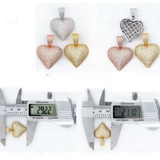 Stylish Hot Sell Iced Out Diamond Heart Pendant customdiamjewel