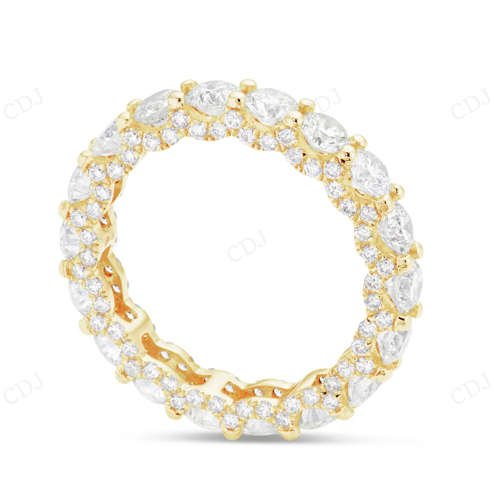 18Kt Gold Thick Band Moissanite Full Eternity Women Band Ring hip hop jewelry CustomDiamJewel