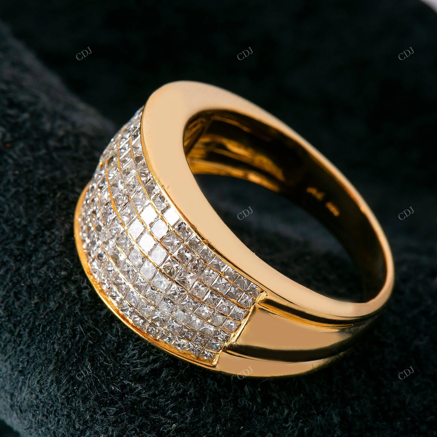 Bold Multi Row Princess Cut Moissanite Ring hip hop jewelry customdiamjewel