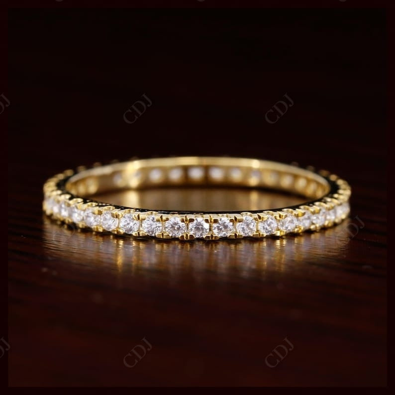 Round Cut Real Diamond Full Eternity Wedding Ring customdiamjewel
