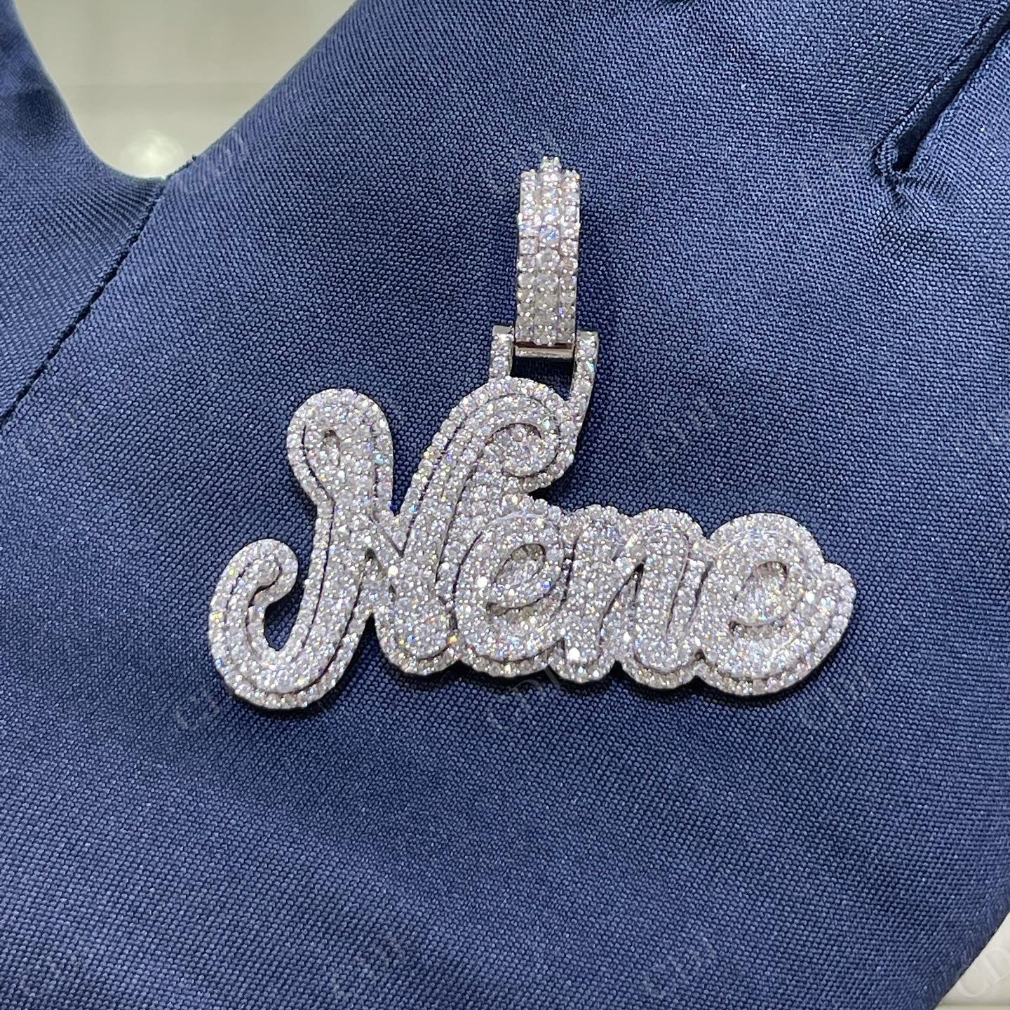 Luxury Hip Hop Sterling Silver NENE pendant hip hop jewelry CustomDiamJewel