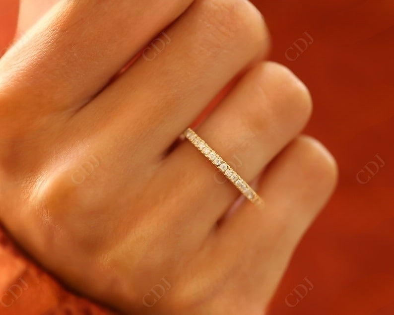 Simple Round Shape Diamond Half Eternity Wedding Band customdiamjewel