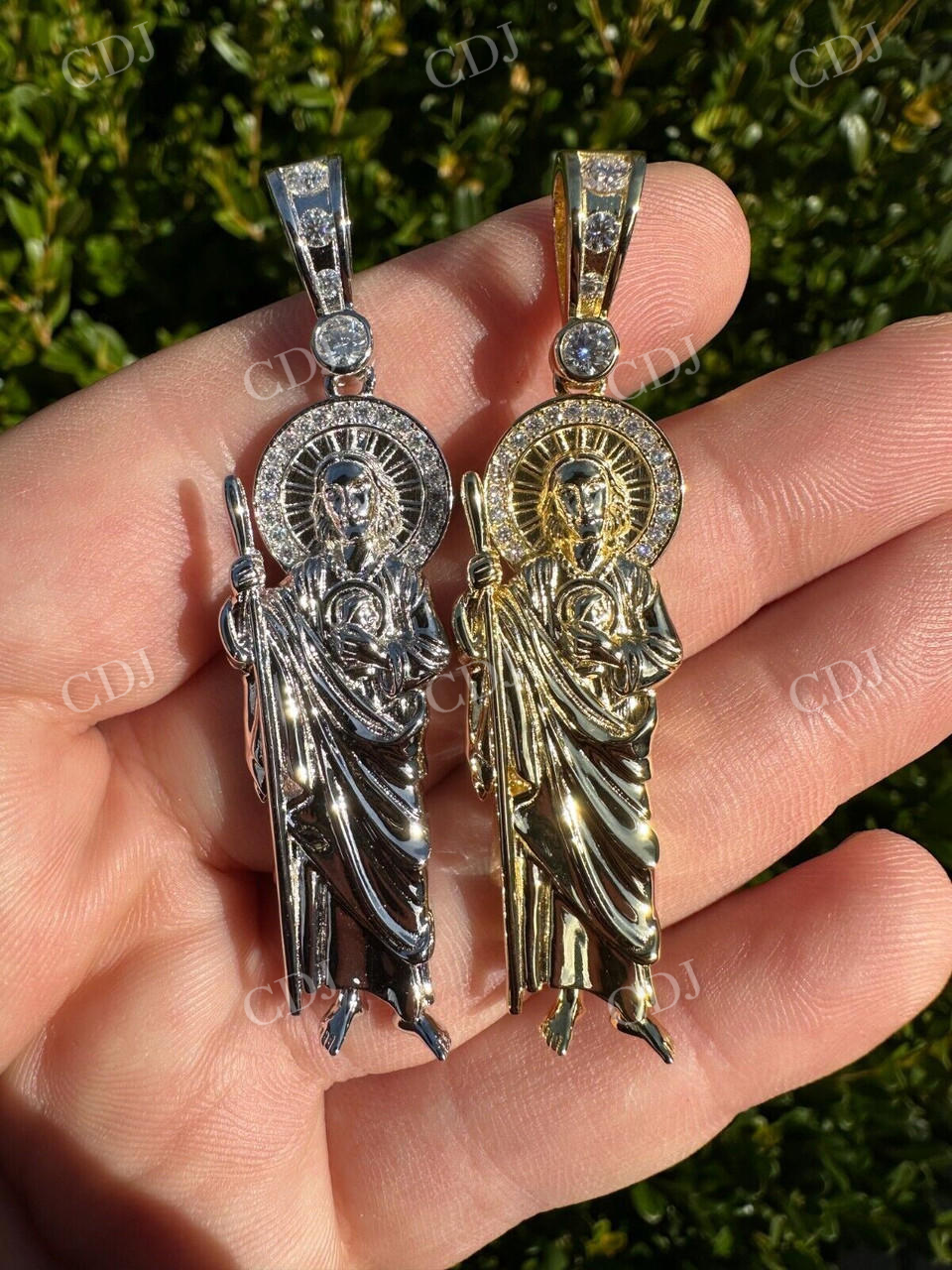 14K Gold St Jude San Judas Diamond Pendant customdiamjewel