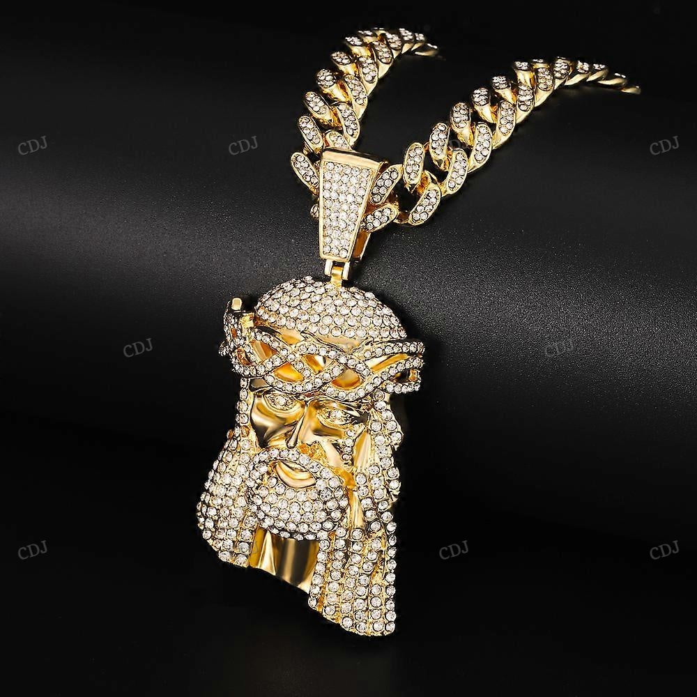 Hip Hop Sterling Silver Jesus Pendant For Men hip hop jewelry CustomDiamJewel