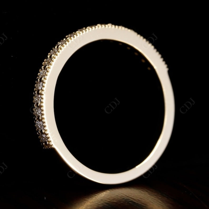 Art Deco Round Cut Natural Diamond Eternity Milgrain Wedding Band customdiamjewel