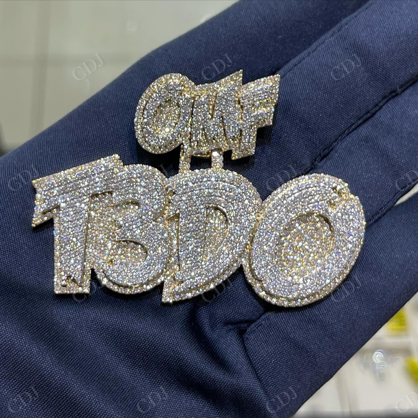 10K Yellow Gold Custom Name "T3DO" Pendant hip hop jewelry CustomDiamJewel