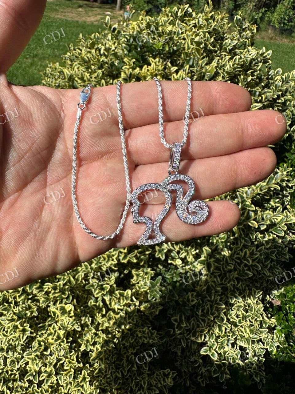 925 Silver Barbie Doll Diamond Pendant customdiamjewel
