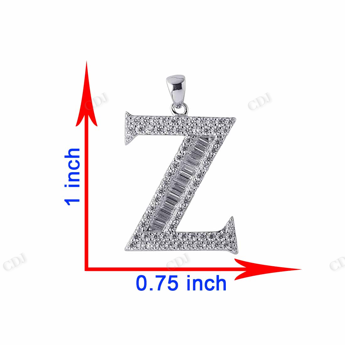Sterling Silver Moissanite Z Letter Pendant hip hop jewelry CustomDiamJewel