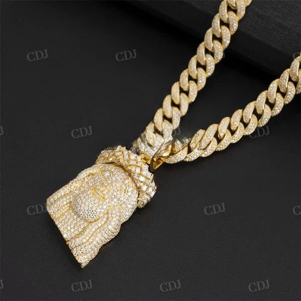 Hip Hop Rapper Iced Out Diamond Jesus Pendant customdiamjewel