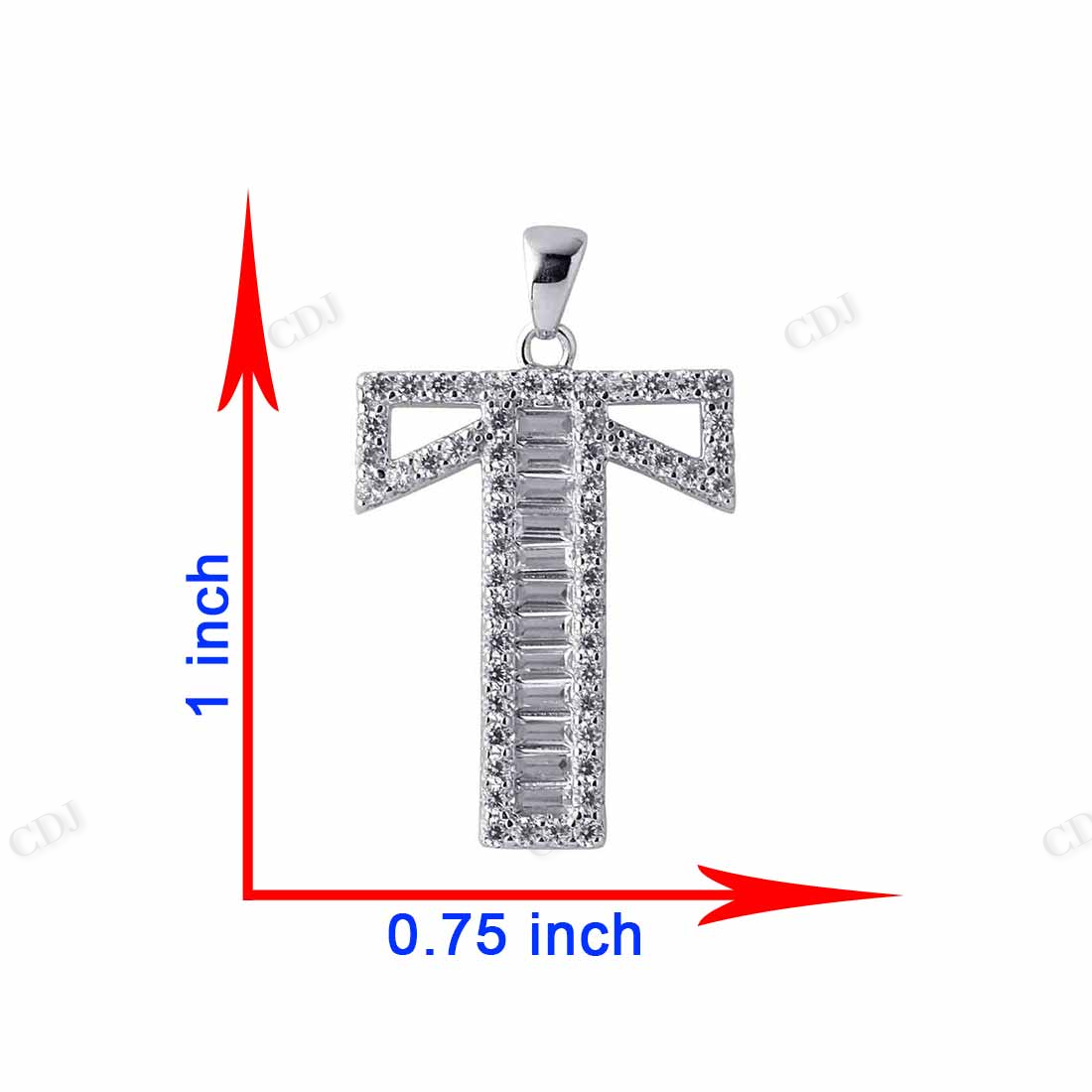 Sterling Silver Moissanite Baguette Pendant hip hop jewelry CustomDiamJewel